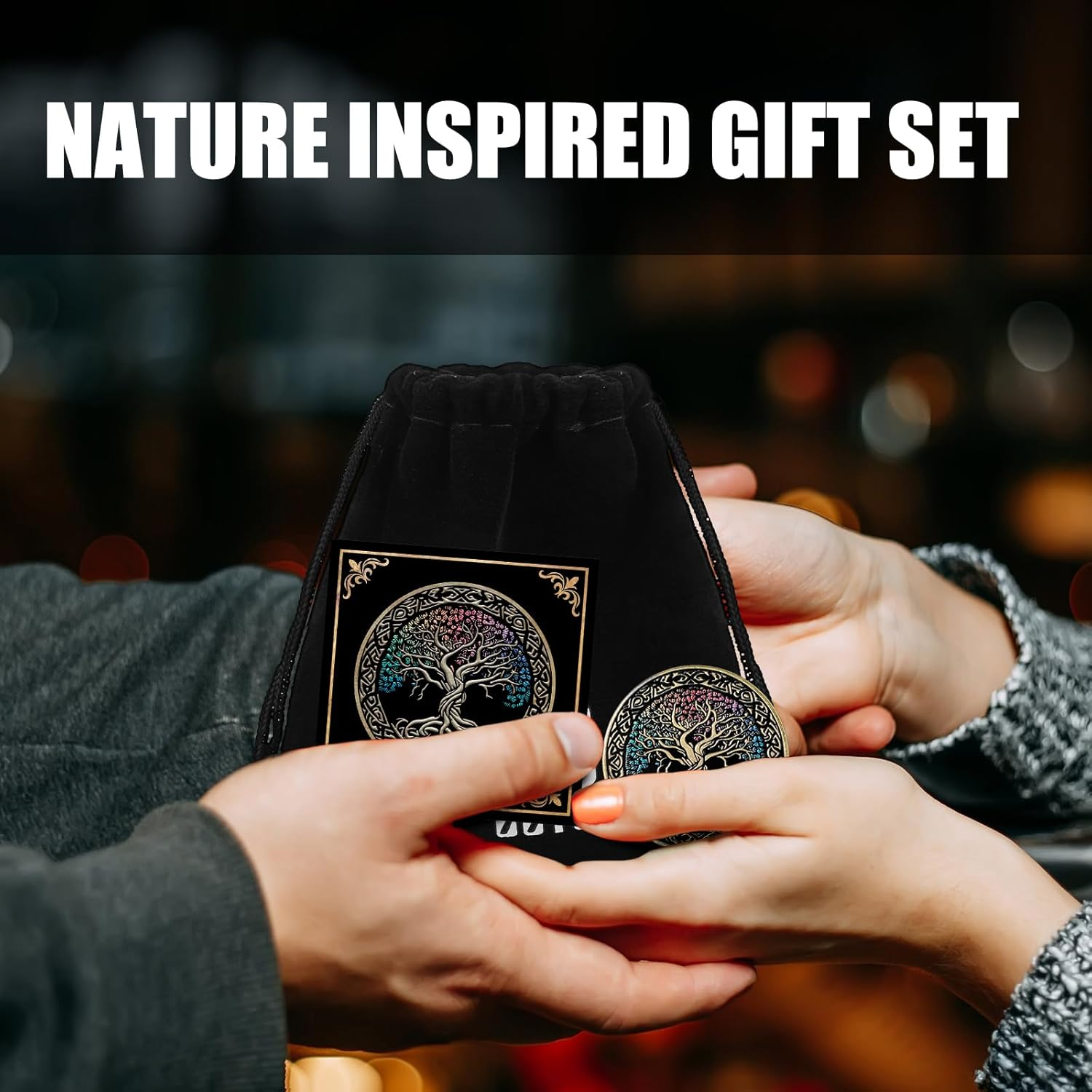 Outus 12 Set Affirmation Sobriety Coin Gift Tree AA Chip Medallion with Coin Capsule, Display Stand and Card Alcoholics Anonymous Medallion Sobriety Gifts for Anniversary Men and Women in Recovery image number 3