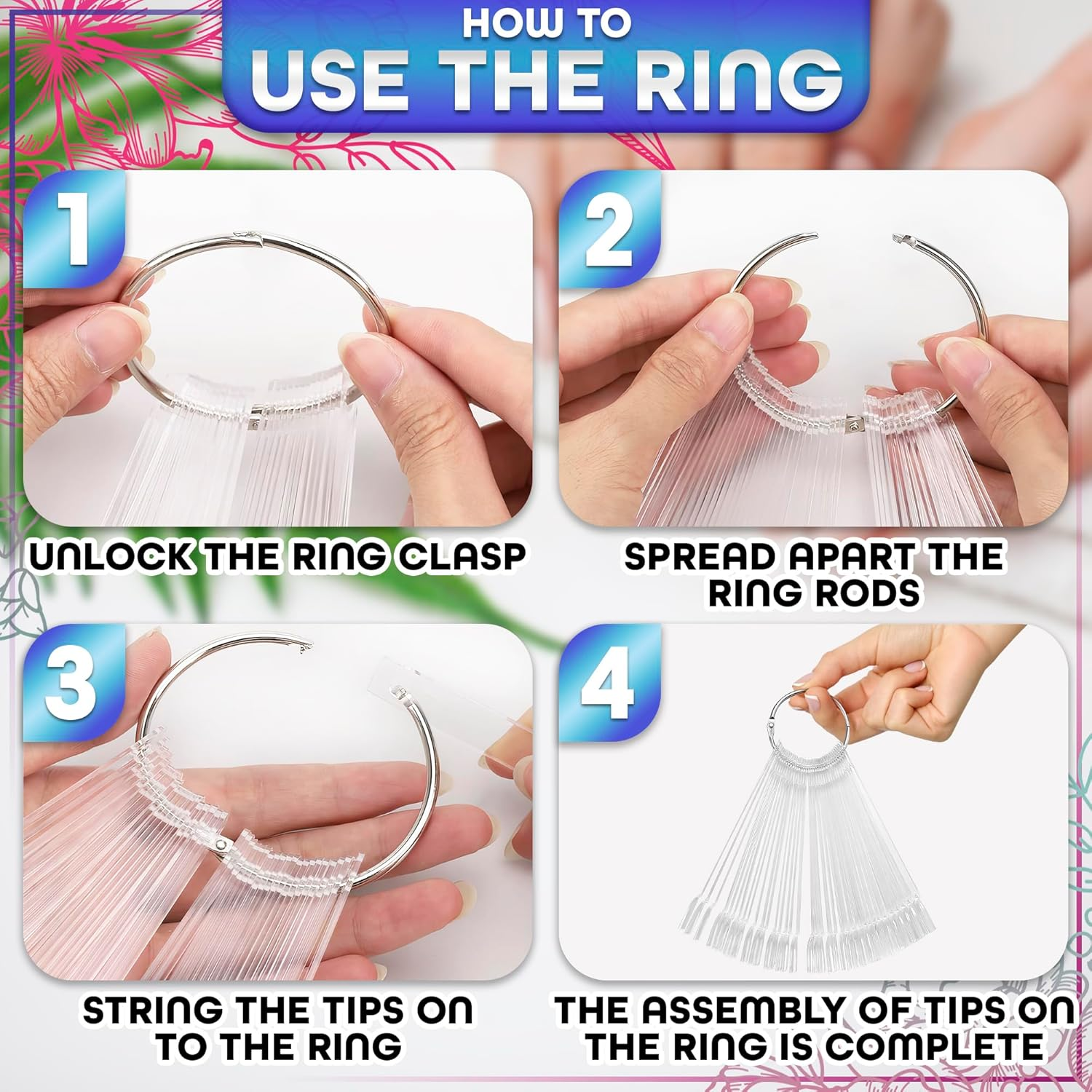 Nail Polish Swatch Sticks with Number Stickers - 200Pcs Nail Polish Swatch Rings Clear Nail Swatch Sticks Display Sticks Nail Color Practice Plastic Nail Swatches Sticks - Nail Sample Swatches Sticks image number 4