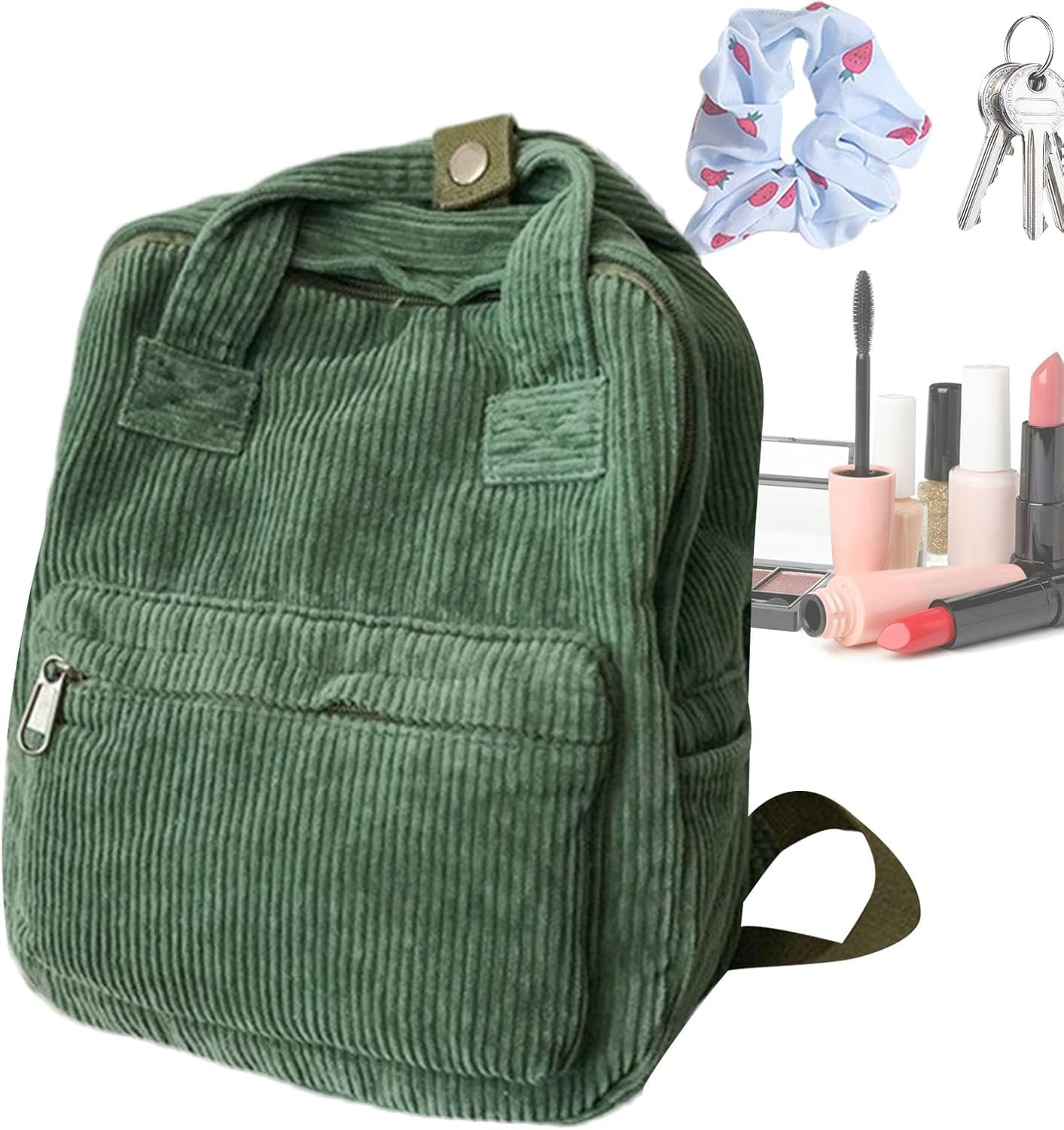 Large Corduroy Bookbag, Corduroy Laptop Backpack, Book Bag Purse with Handle, Laptop Bag for Girls, Aesthetic Backpack, Small Backpack Purse, Large Capacity for High