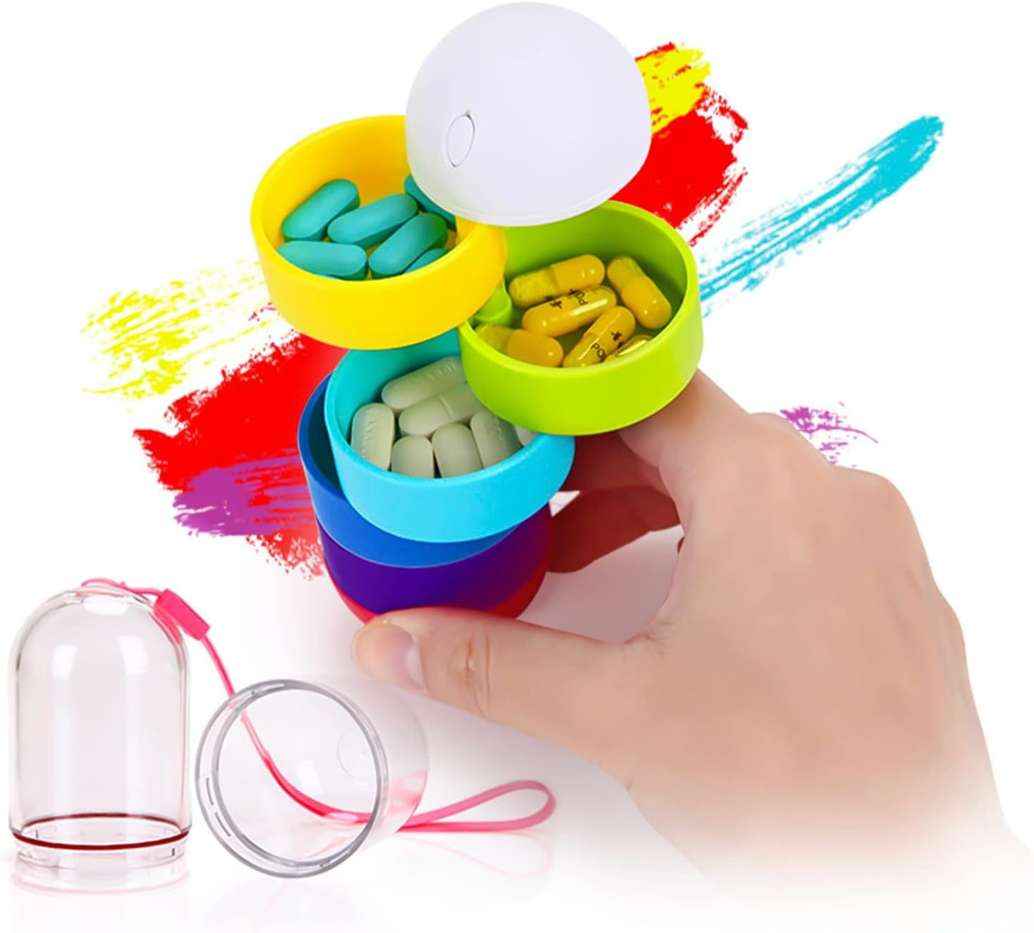 Portable Weekly Pill Box Organiser 7 Day Quality Tablet Box,Travel Pill Case Easy to Open Pill Organizers