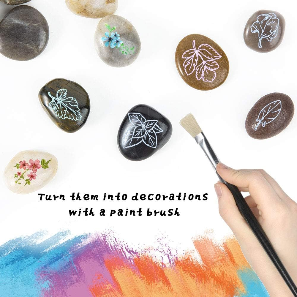 OUPENG Pebbles Polished Gravel, Natural Polished Mixed Color Stones, Small Decorative River Rock Stones 2 Pounds (32-Oz) image number 4