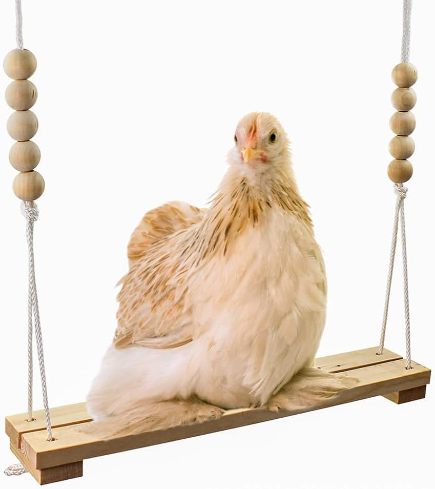 Chicken Swing,Wooden Suspension Bridge Bird Habitat,Chicken House Accessories,Hanging Pet Perch Swing,Entertainment Supplies,For Hen,Bird,Parrot image number 4