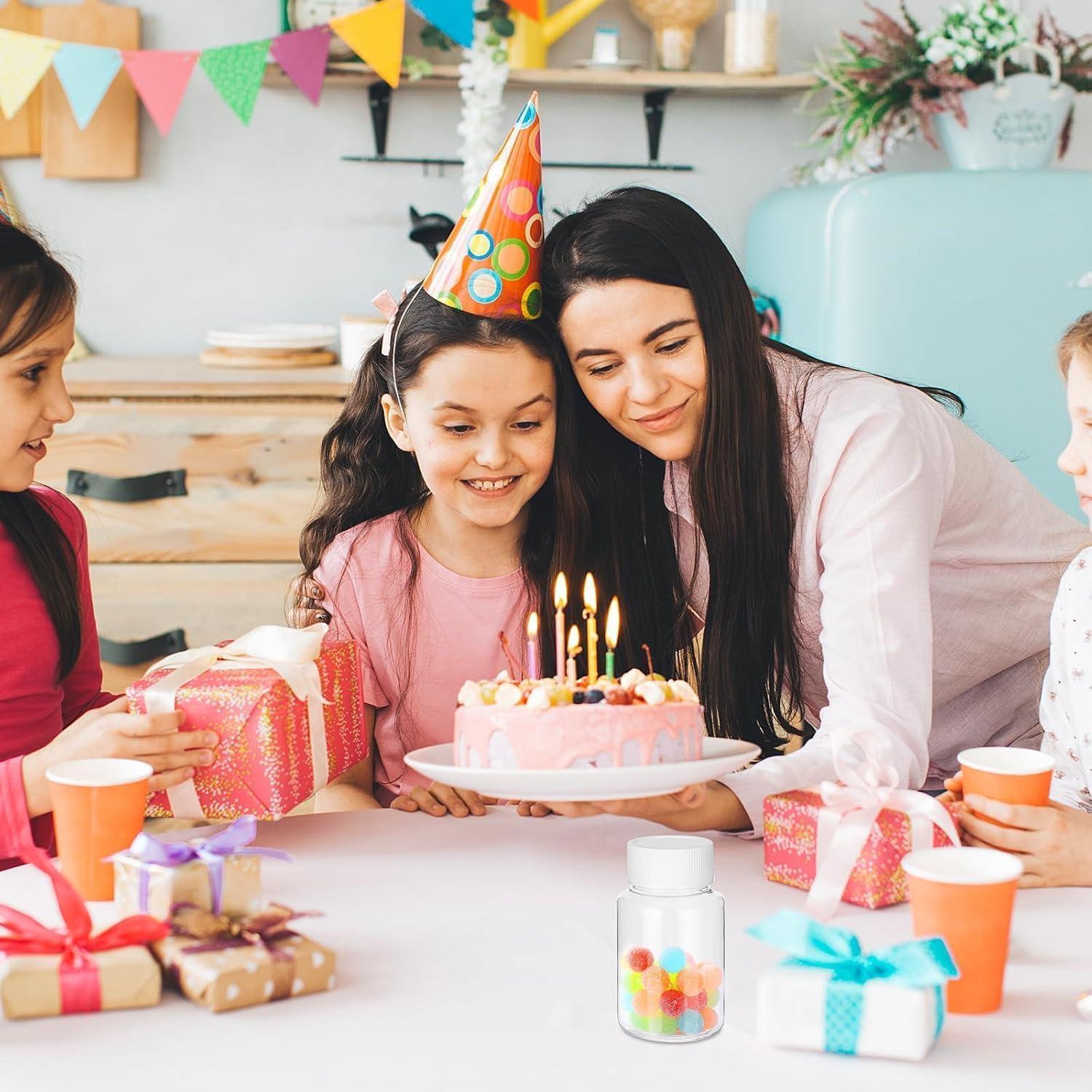 4Pcs Clear PET Plastic Bottling Bottle, 80Ml Empty Organizer with Caps, Small Travel Bottling Bottle, Containers for Liquid Solid Powder (Transparent, 80Ml) image number 5