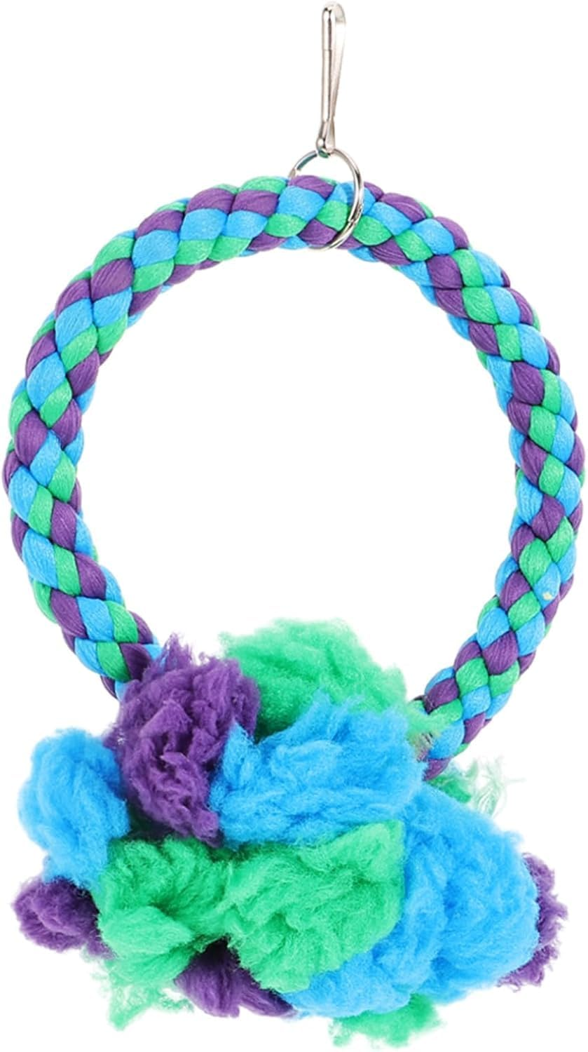Large Parrot Swing Ring, Feeders, Perch, Nest Bell, Bird Bath and Cotton Rope for Cage Birds
