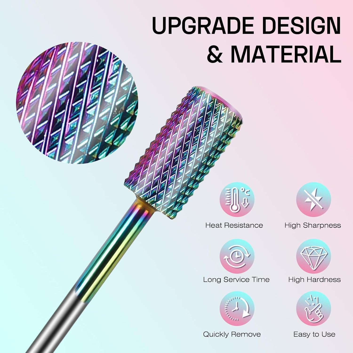 Depvko 10Pcs Carbide Nail Drill Bits Set: Professional Cuticle Bit for Efile Nail Drill with 75Pcs Small Sanding Bands (#80#120#180) & Mandrel Bit Acrylic Gel Nail Remover Tool Manicure Pedicure Kit image number 5