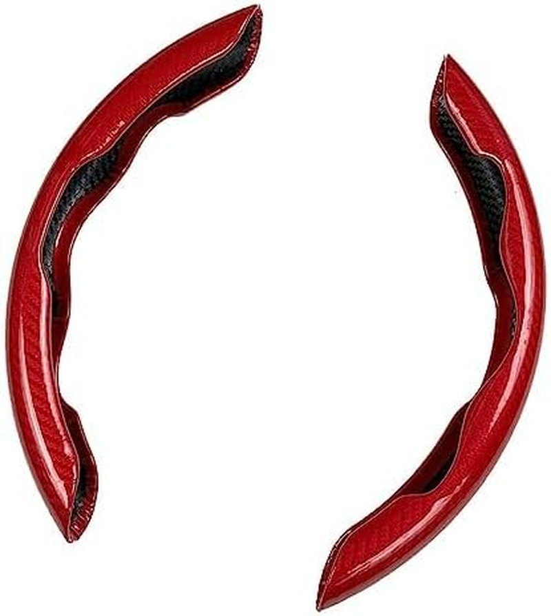 AUTOXBERT Carbon Fiber Car Steering Wheel Cover Universal Sports Steering Wheel Cover Anti-Skid Segmented Steering Wheel Protector Accessories (Black)