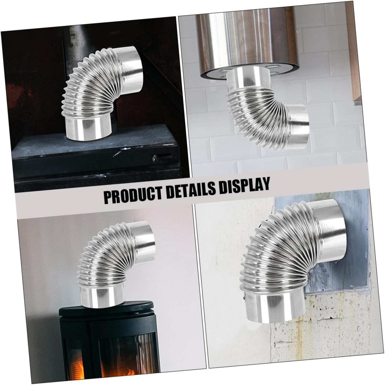 Generic Easy Install 90 Degree Metal Stove Elbow Sturdy Stainless Steel Chimney for 6 Inch Wood Stove image number 1