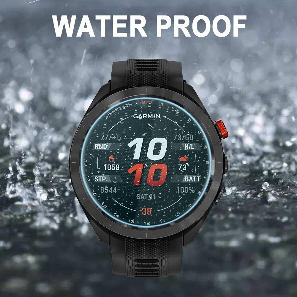 Duttek Tempered Glass Screen Protector (3 Pack Designed for Garmin Approach S70 (47Mm), 2.5D 9H Hardness Anti-Scratch Tempered Glass Protective Film for Garmin Approach S70 47Mm Smartwatch - Approach S70 47Mm Screen Protector image number 6