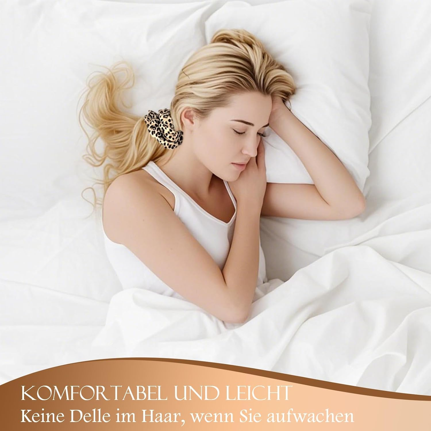 PUSCOBSY 2 X Hair Bands for Women, Leopard Print Scrunchies, Strong Hold Hair Bobbles, Extra Large Scrunchie for Thick Hair, Dark & Light Leopard Print image number 6