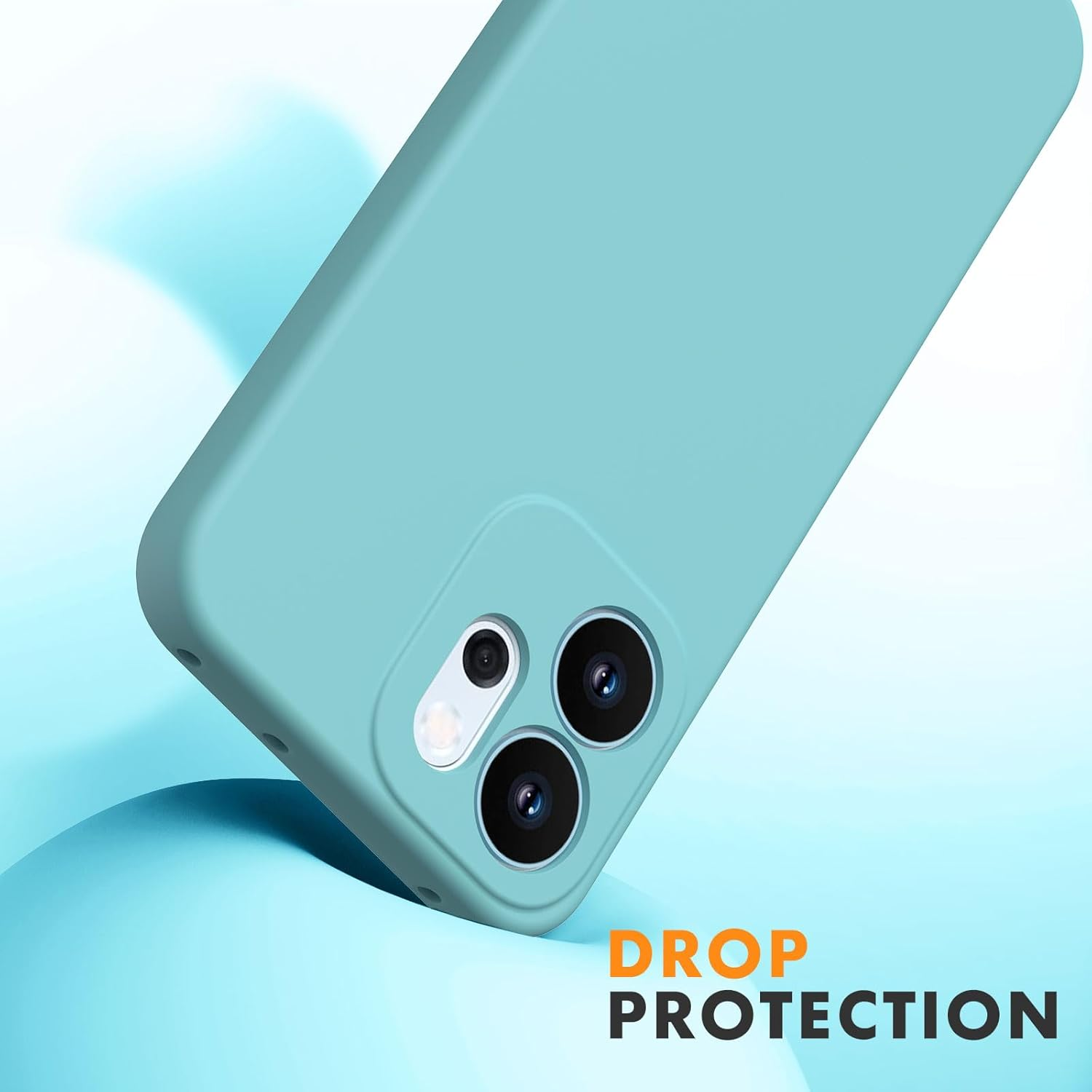 Byvuwiay Mobile Phone Case for Oppo Reno 14 F/FS 4G / 5G Case, Soft TPU Liquid Silicone Case, Shockproof, Scratch-Resistant, Oppo Reno 14 Fs 5G Protective Case, Light Blue image number 2