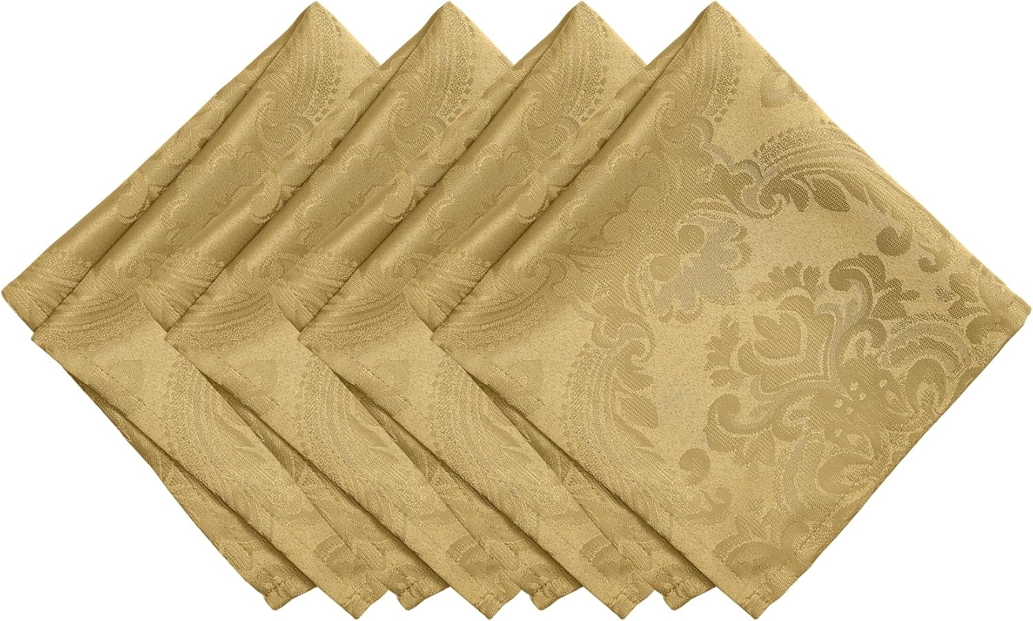 Elrene Home Fashions Caiden Elegance Damask Napkin Set of 4, 17" X 17", Black