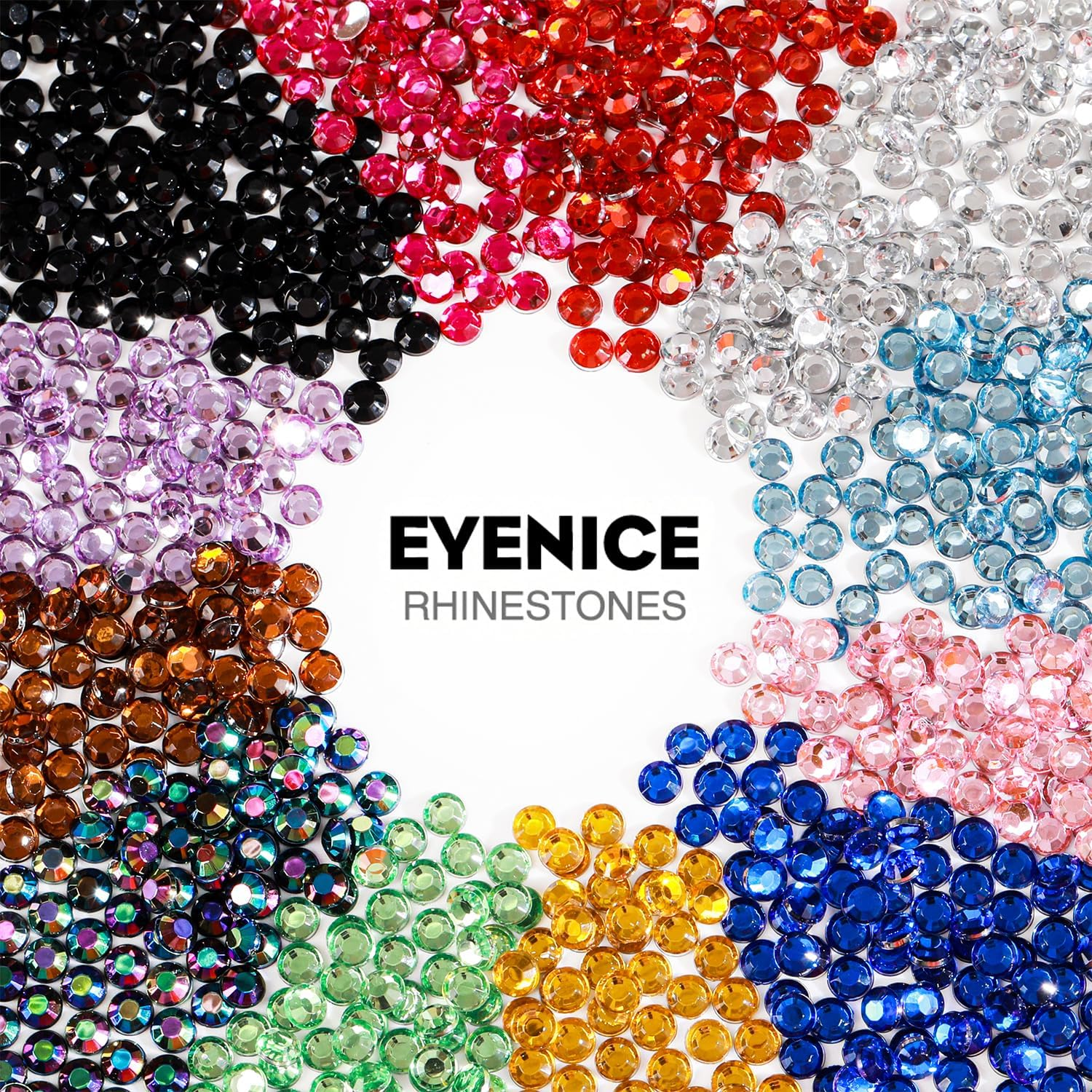 5320 Pieces Flat Back Gems round Crystal Rhinestones 6 Sizes (1.5-6 Mm) Colorful Gems with Pick up Tweezer and Rhinestones Picking Pen for Crafts Nail Face Art Clothes Shoes Bags DIY image number 1