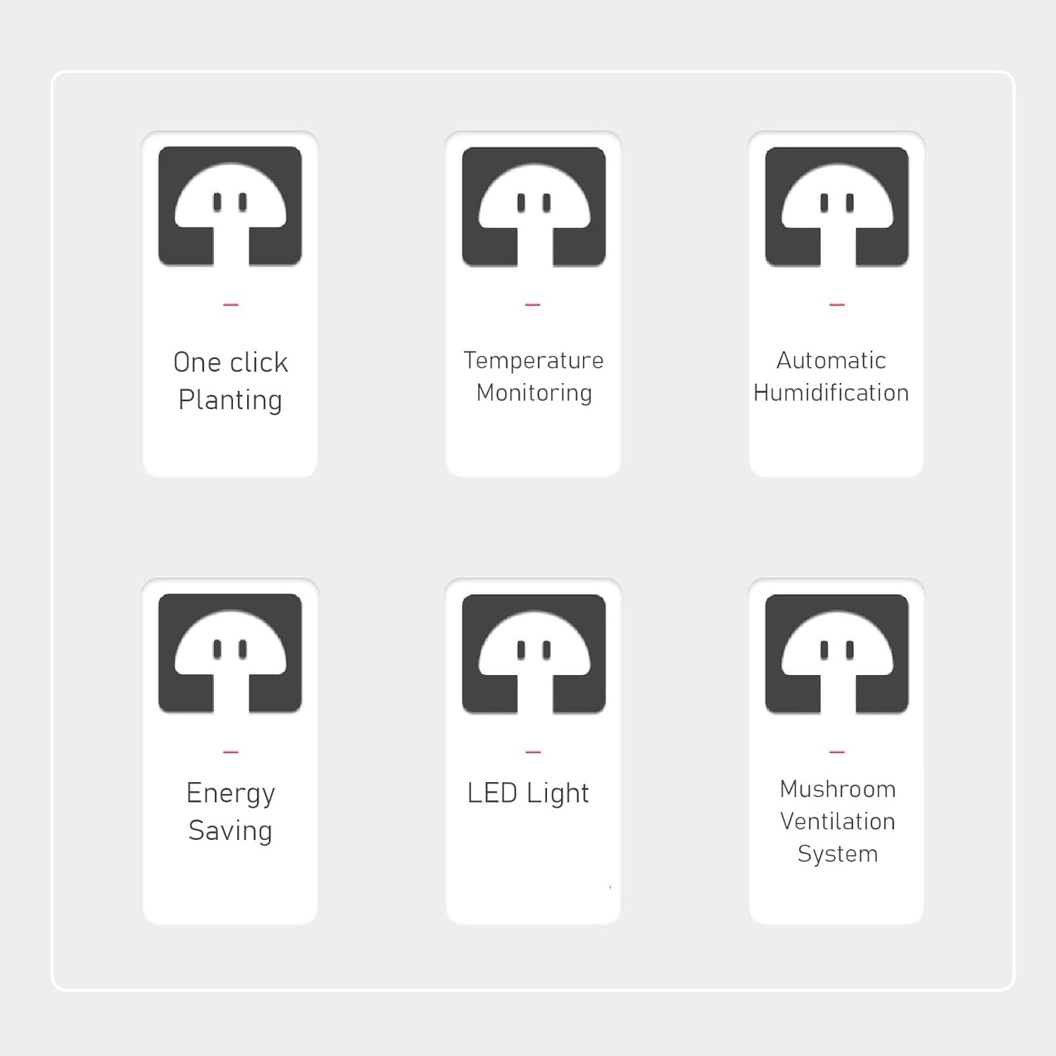 Mushroom Grow Tent, 14.6 X 7.1 X 11.6 X 6.9In Smart Soilless Still Air Box Transparent Viewing LED Lighting Mushroom Grow Box for Monitoring Humidity and Temperature image number 5