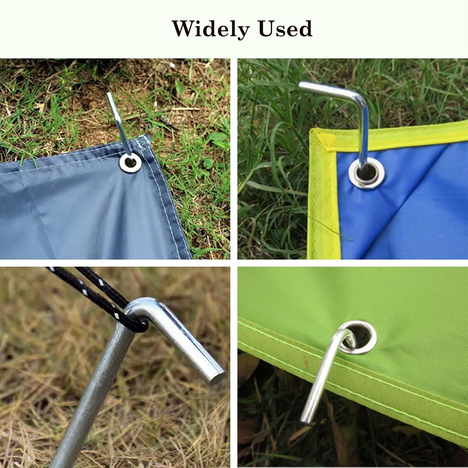 10 PCS Heavy Duty Metal Tent Pegs, Galvanized Steel Camping Hooks Ground Stakes for Tarpaulin, Football Nets, Marquees, Hiking, Travel, Outdoor, Canopy, Windproof & Durable Tent Stakes (4X180Mm) image number 5