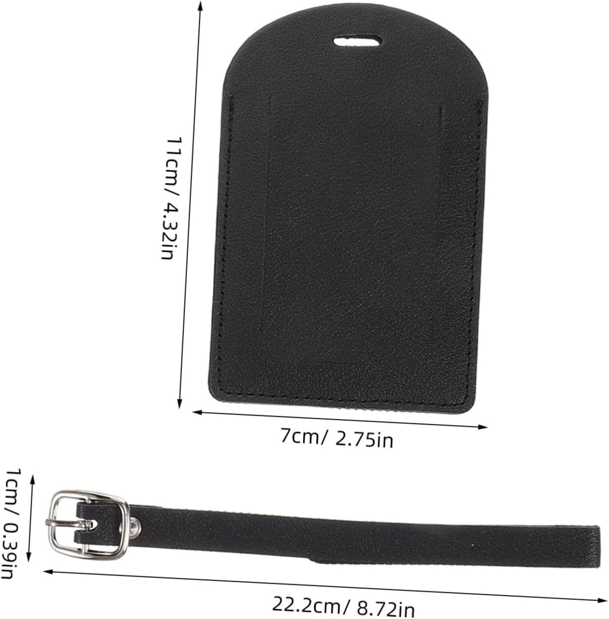 GAROZATION 3Pcs Pu Leather Luggage Tags for Suitcases Privacy Protection Travel Bag Labels Classic Baggage Id Tags for Travel image number 2