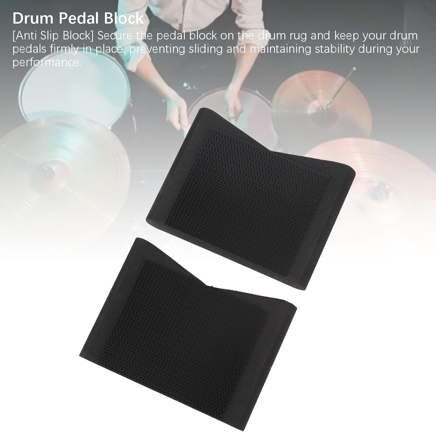 2Pcs Bass Drum Anchor System, EVA anti Slip Jazz Drum Stopper Damper, Stop Drum Creep Slipping Pedal for Hihats Regular Drum Electronic Kick Pedals image number 1