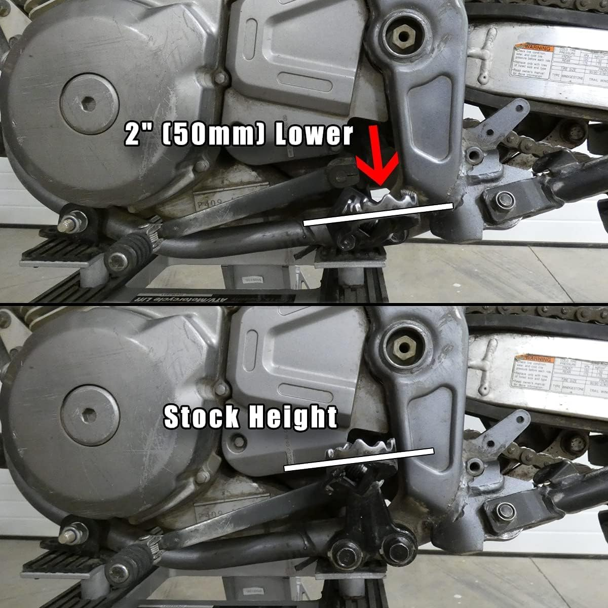 Dango Design (Upgraded 2025) DR650 Footpeg & Rear Brake Lever Lowering Kit | Fits 1996-2024 | 2"/50Mm Lower than Stock image number 3