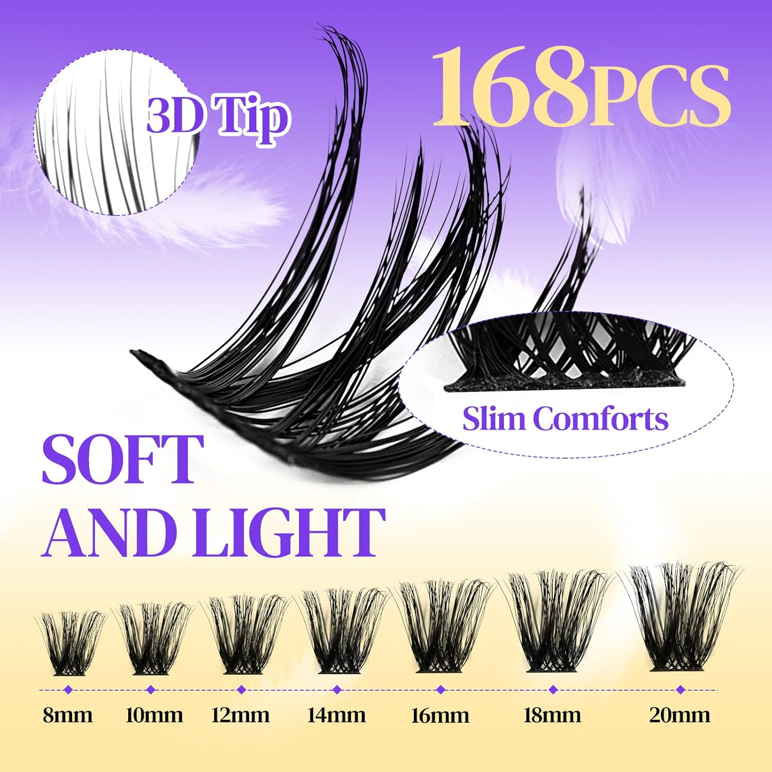 ACTROL Individual Eyelash Lashes Clusters ACT-B 0.07 12-18Mm Mix D Curl - Natural & Bold Volume Lashes, Reusable DIY Lash Extensions for Customized Looks - Hypoallergenic & Cruelty-Free image number 5