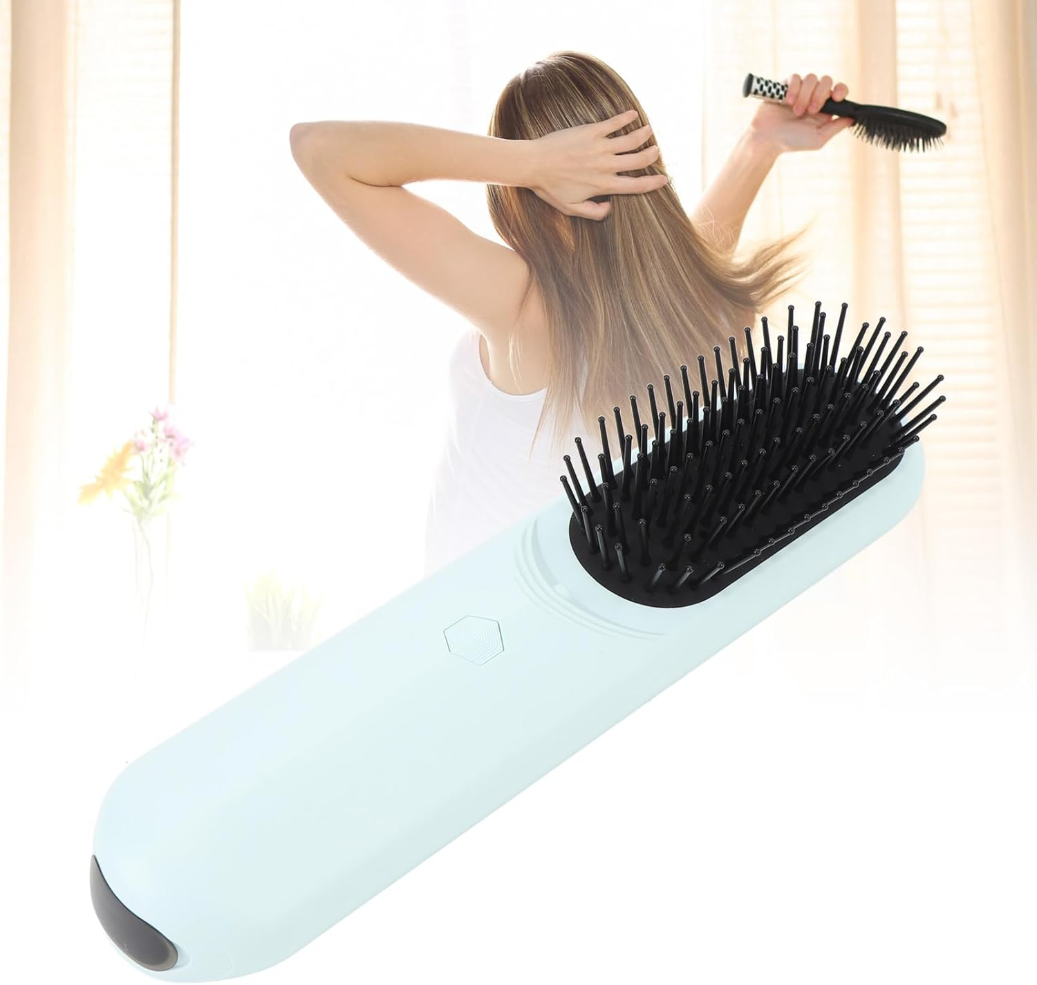 Cordless Hair Straightener Brush, Portable Straightening Brush for Women, Oil Scalp Massager Hair Br for Travel, USB Rechargeable, for Dry Wet Long Short Hair image number 5
