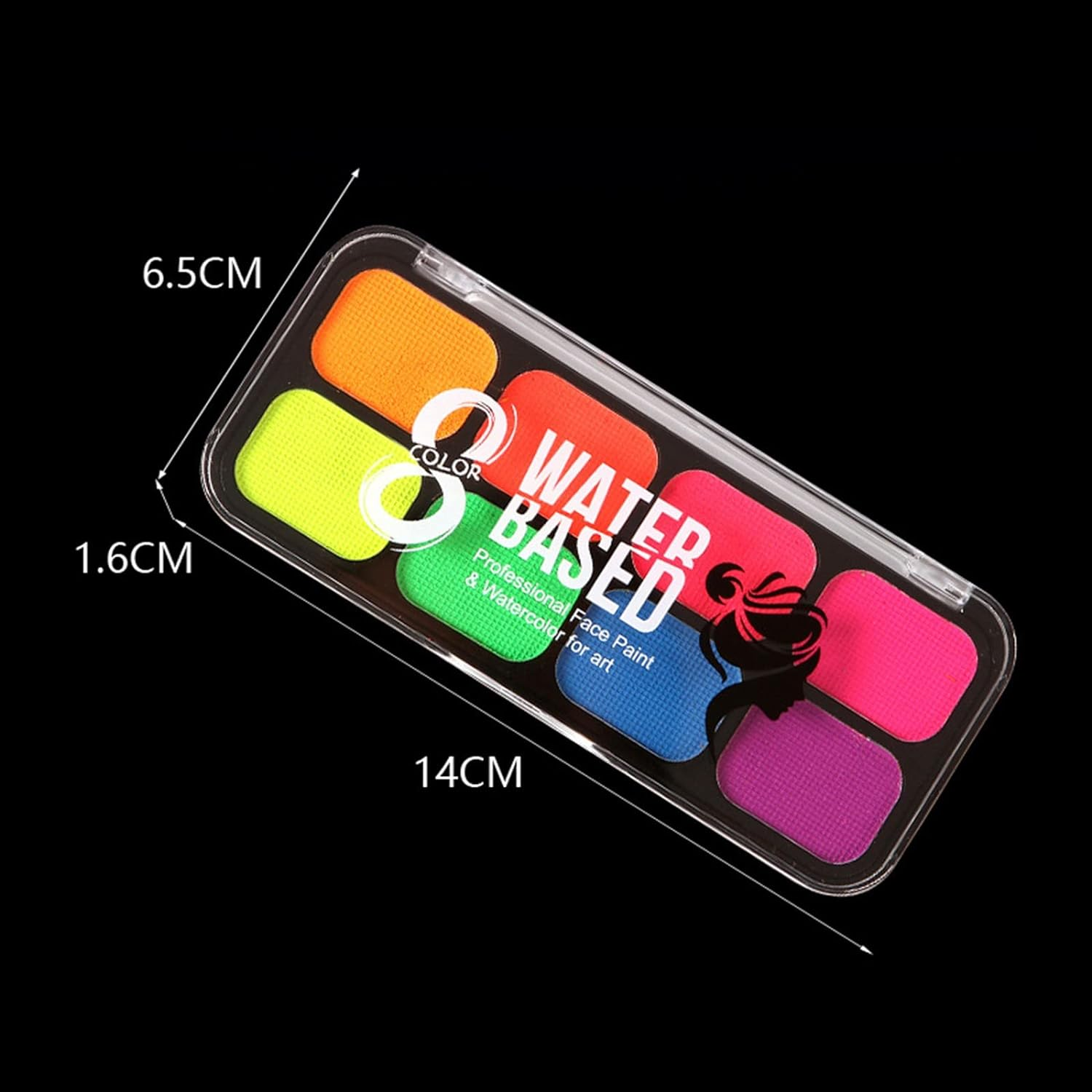 Roseflower 8 Colours UV Blacklight Neon Fluorescent Body Face Paint, 3Pcs Art Paint ,Glow in Dark Face Body Paint, Professional Non-Toxic Makeup Pallet Halloween FX Party Artist Fancy Adult Painting image number 2