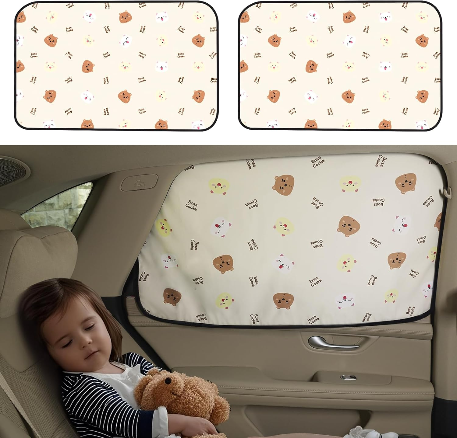 Aokway Car Window Shades (2Pack)- Sun Shade UV Blocker -Magnetic Car Window Shade for Baby- Mom'S Choice Sun Shade for Side Window Screens for SUV, Sedan, Minivan image number 6