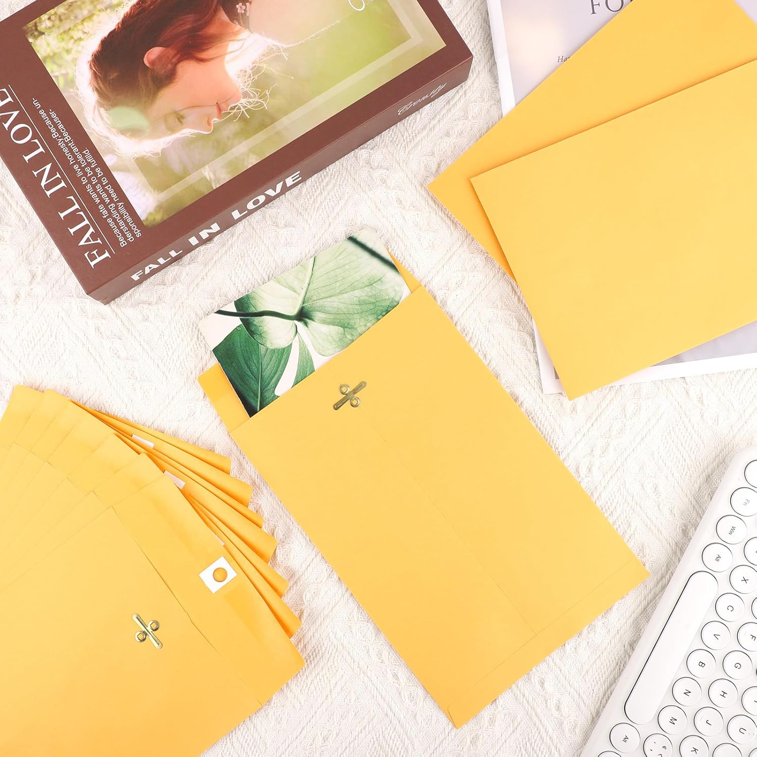 10Pcs Heavy Duty Clasp Mailing Envelopes 6X9 Inches, Large Kraft Catalog Envelope Thick Manila Envelopes with Clasp Closure for Office Business School Home image number 5