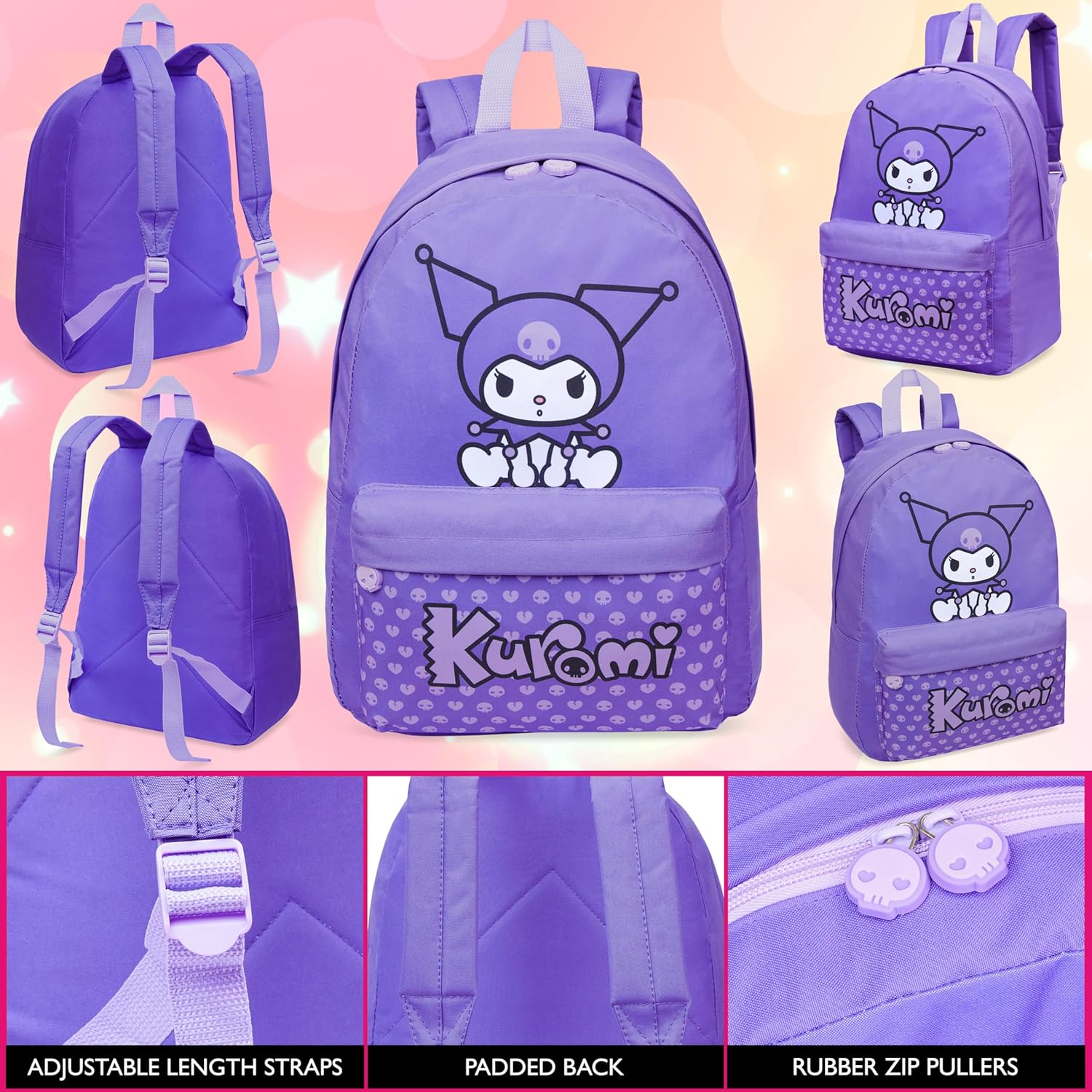 Hello Kitty Sanrio Backpack for Girls Tweens Kawaii Rucksack School Bag Daypack Teens Travel Bag Days Out PE Sports Anime Gifts image number 2
