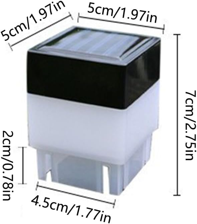 Tophomer 5PCS Outdoor Modern Solar Post Lights - 5X5Cm Glass LED Fence Lights, Waterproof Deck Cap Lights for Flat Surface Patio Garden Decoration (White) image number 4