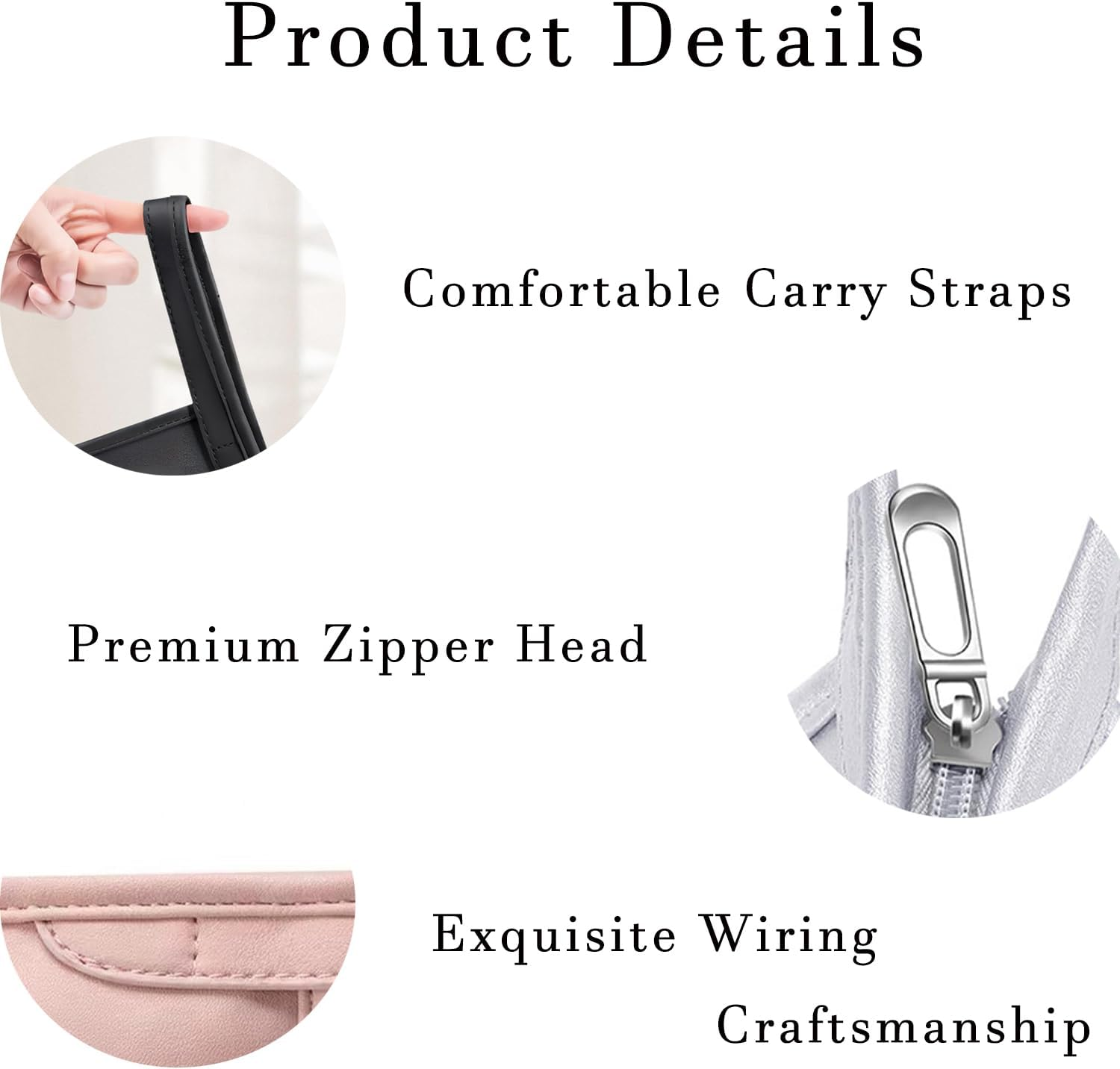 Hair Dryer Storage Bag PU Travel Case Leather Hair Dryer Bag Portable Waterproof Tool Pouch with Compartments and Loops Scratch Resistant Dustproof Shockproof Organizer (Pink)