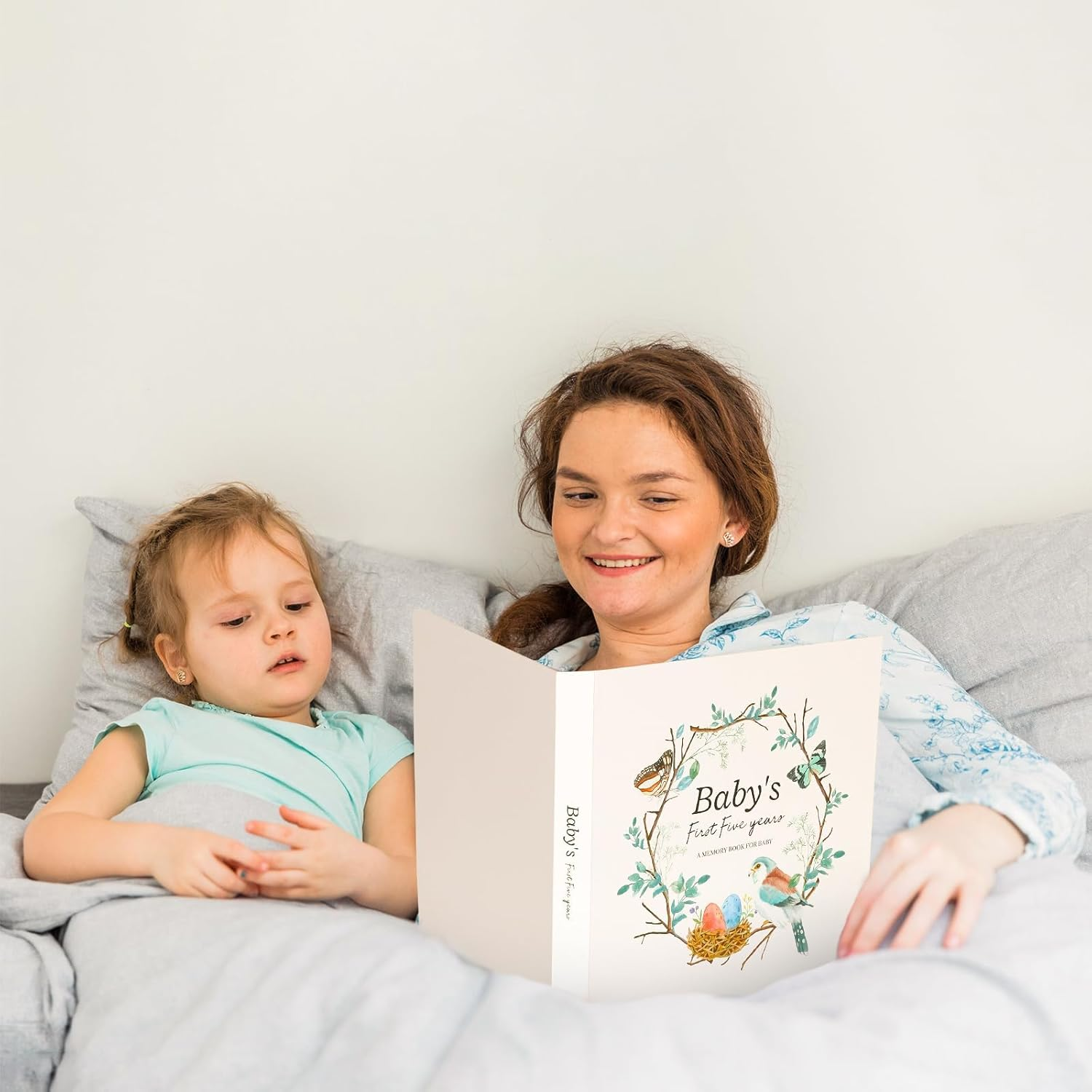 Baby Memory Book First 5 Years Journal, Unisex Animal Keepsake to Log New Born 1St Milestone, Parent Scrapbook Journal, Baby Photo Albums, Scrapbook Album (Bird) image number 6