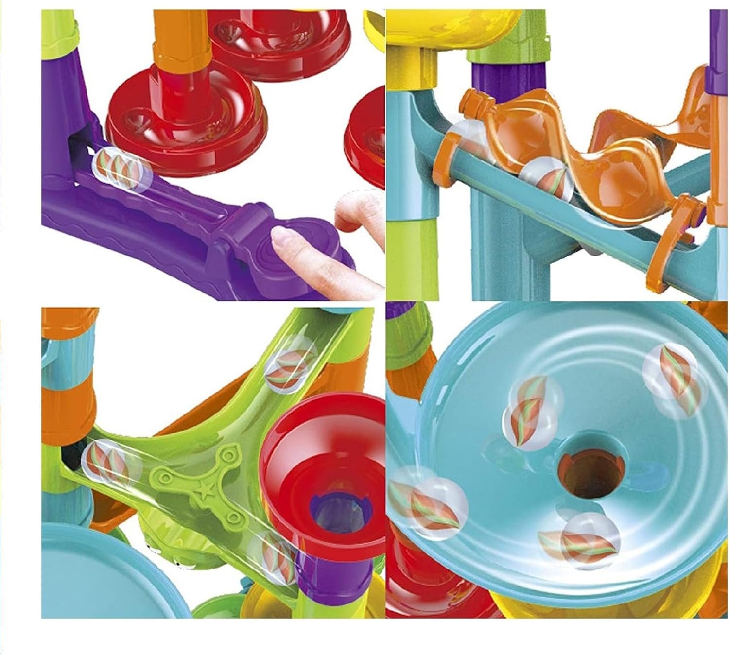 142Pcs Marble Track Set, Reusable Funny Marble Maze Game Building Toys, DIY Assembly Building Block Toys, Construction Building Blocks Educational Toys for Kids Gift image number 4