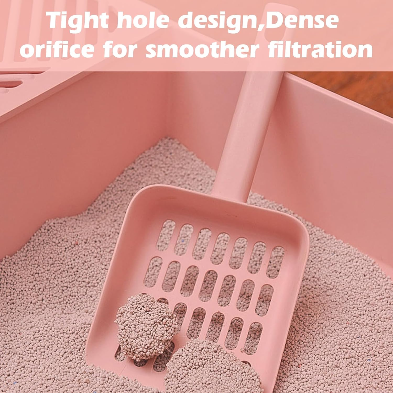 Nizirioo Cat Litter Scoop, Cat Litter Scoop, Cat Litter Scoop with Holder, Cleaning Tool, Cat Scoop, Plastic Cat Litter Spoon for Pets, Cats, Dogs (Pink White) image number 2