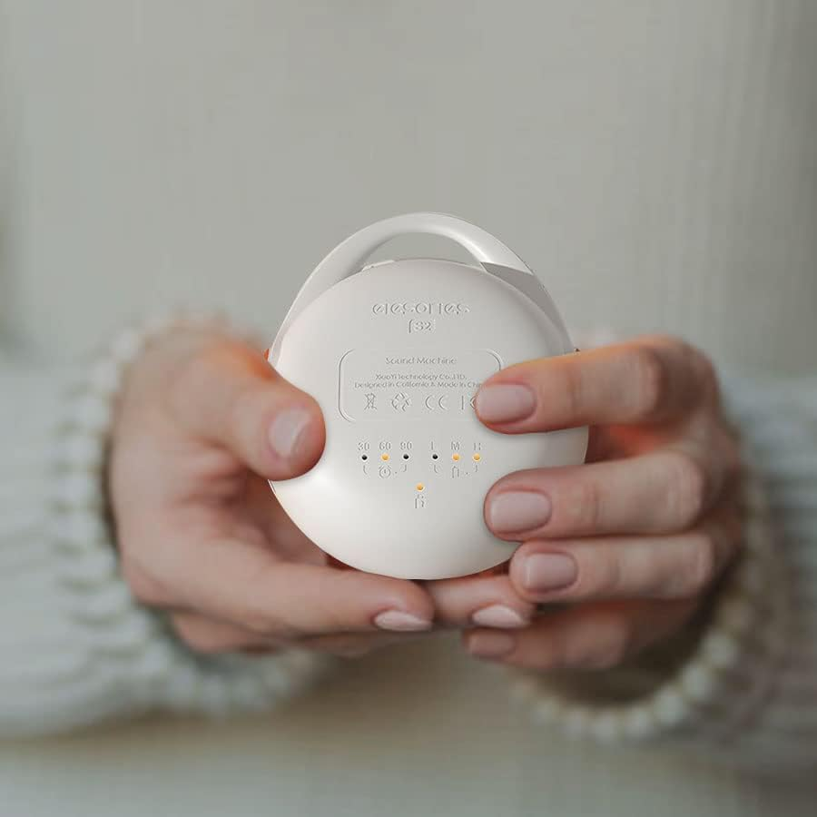 Portable Sound Machine Baby, Elesories USB Rechargeable Travel Baby Sound Machine with Nursery Night Light,12 Soothing Sounds,Child Lock, White Noise Machine Baby for Adults Kids Baby Sleeping image number 1