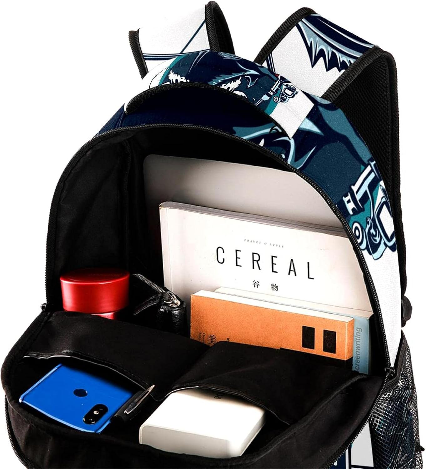 Bass Fish and Fishing Backpack Students Shoulder Bags Travel Bag College School Tote Backpacks image number 1