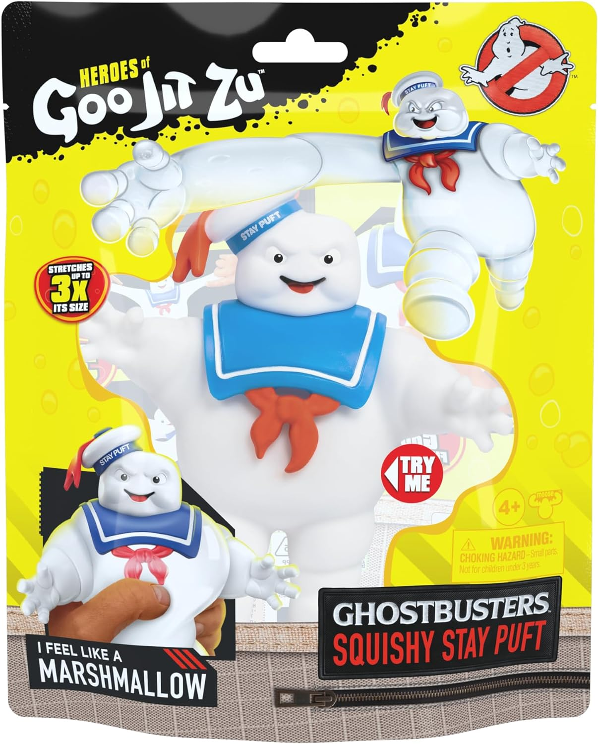 Heroes of Goo Jit Zu Ghostbusters Squishy Stay Puft Figure |Unique Goo Filling | Stretches up to 3X Its Size | Stretch, Twist and Watch It Return to Its Original Size and Shape image number 6