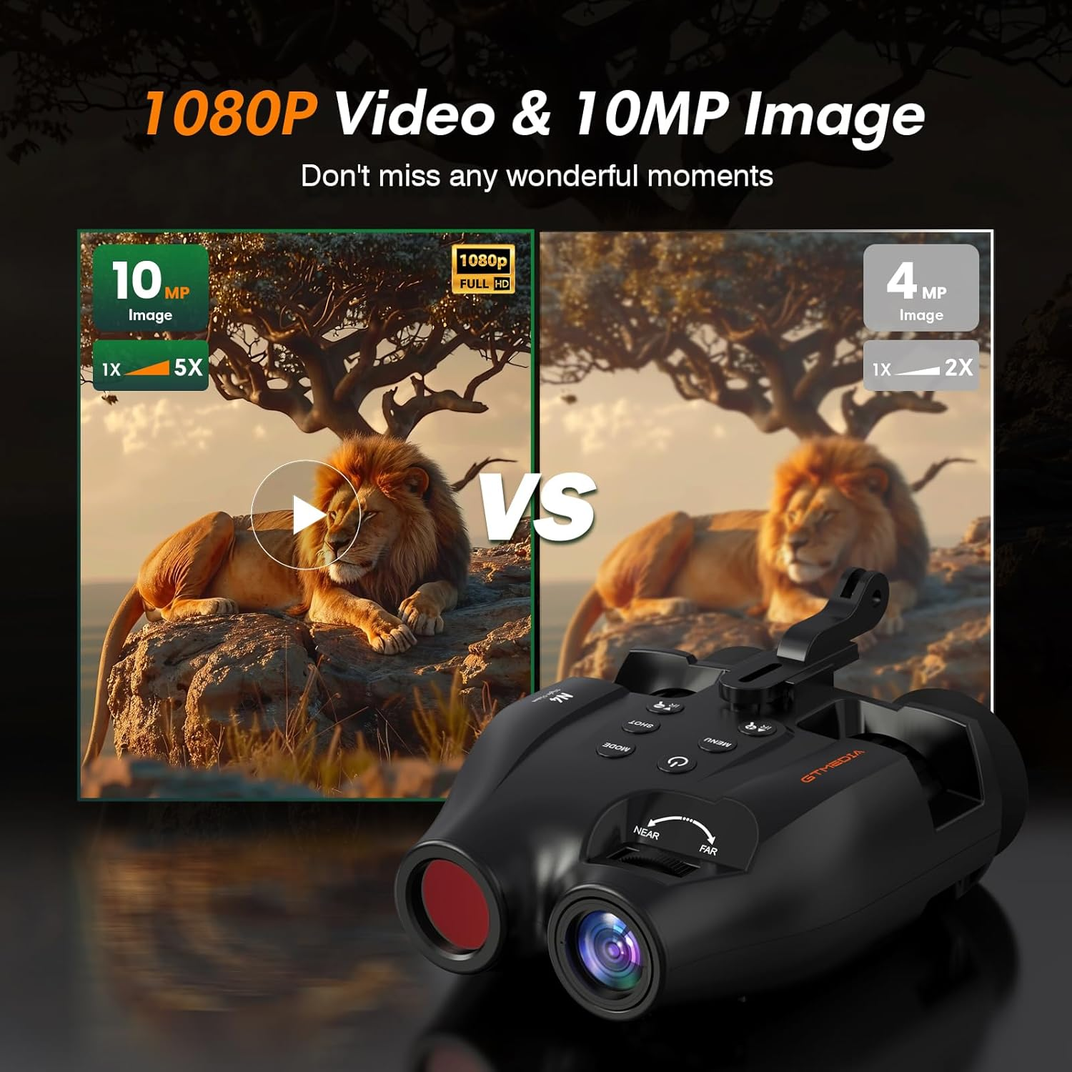 Night Vision Goggles Head Mounted for Adults,984Ft Rechargeable Infrared Digital Binoculars,5X Digital Zoom, Hands Free Night-Vision Goggles with 32GB TF Card, Photo & Video Capture,Head Strap