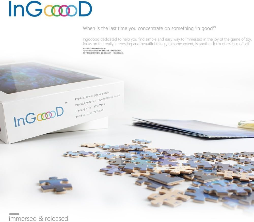 Ingooood Jigsaw Puzzles 1000 Pieces- Imagination Series Fantasy Romantic Star Sea image number 2