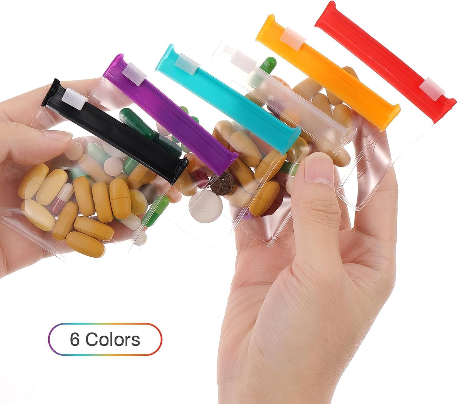 Self-Sealing Zippered Pill Pouch Bags, 12Pcs Translucent Self Sealing Medicine Bags, Translucent Self Sealing Plastic Pill Pouch, Travel Medicine Pouches with Slide Lock for Pills and Small Items image number 3