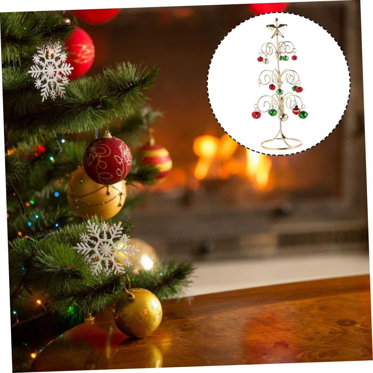 1Pc Mini Iron Art Christmas Tree Ornament Festive Decor for Parties Home Delicate Xmas Tree Design for Friends Family Vibrant Holiday Atmosphere image number 5