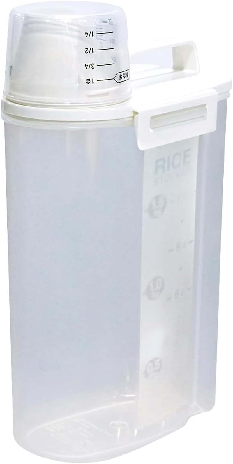 Sealed Rice Bin Refrigerator Storage, Freshness 4.4 Lbs (2 Kg), White, Firmly Sealed, Vertical and Horizontal Storage (With Gasket) image number 2