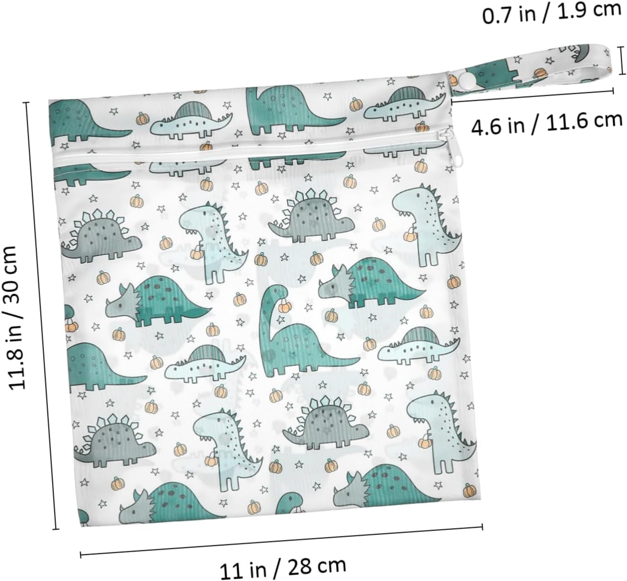 Totority 2Pcs Cartoon Pattern Wet Bags Zipper Pouches for Travel Daycare Beach for Storing Diapers Swimwear and More image number 2