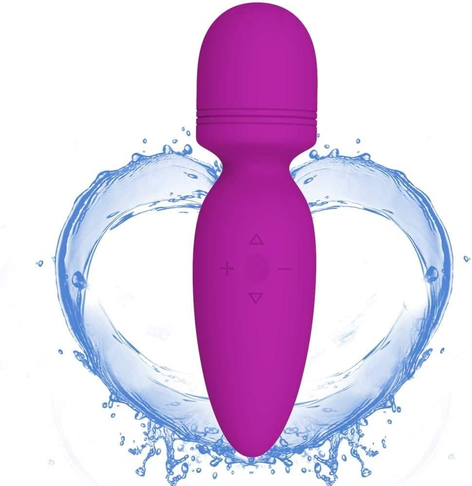 Handheld Wand Massager, 10 Vibration Modes, Quiet Personal Massager, Cordless Silicone Massager for Neck Shoulder Back Body Massage, Muscle Soreness Relief (Black)