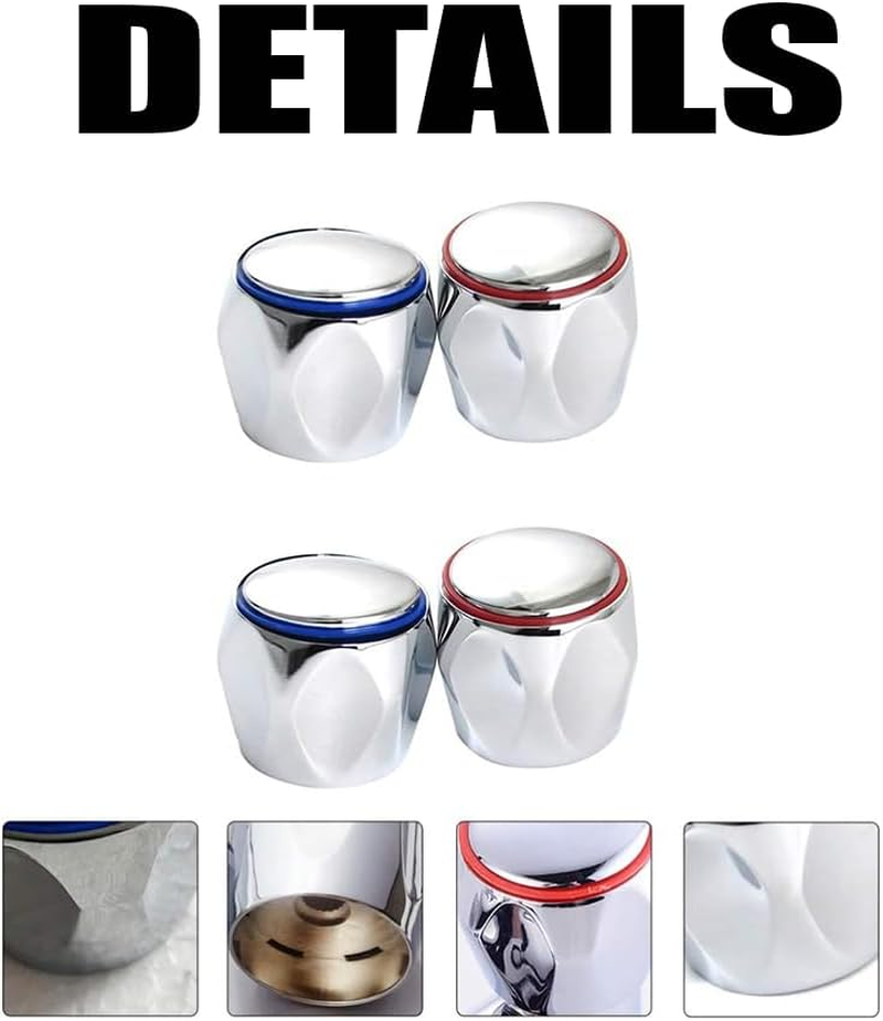 Faucet Handle Replacement Set, 2-Piece Hot and Cold Water Knobs, Kitchen and Bathroom Tap Controls image number 4