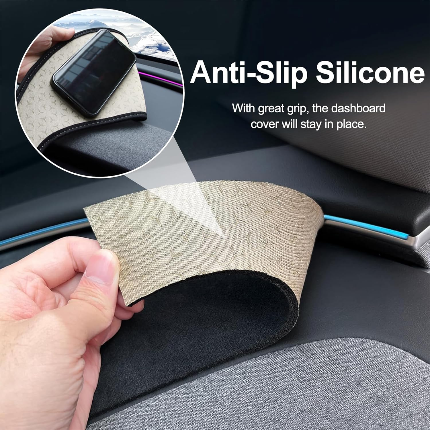 Dashboard Cover for Tesla Model Y Juniper 2025 2026, Non-Slip Anti-Glare Sunshade Suede Dash Board Mat Dash Protector Interior Accessories for UV Protection Heat Insulation image number 1