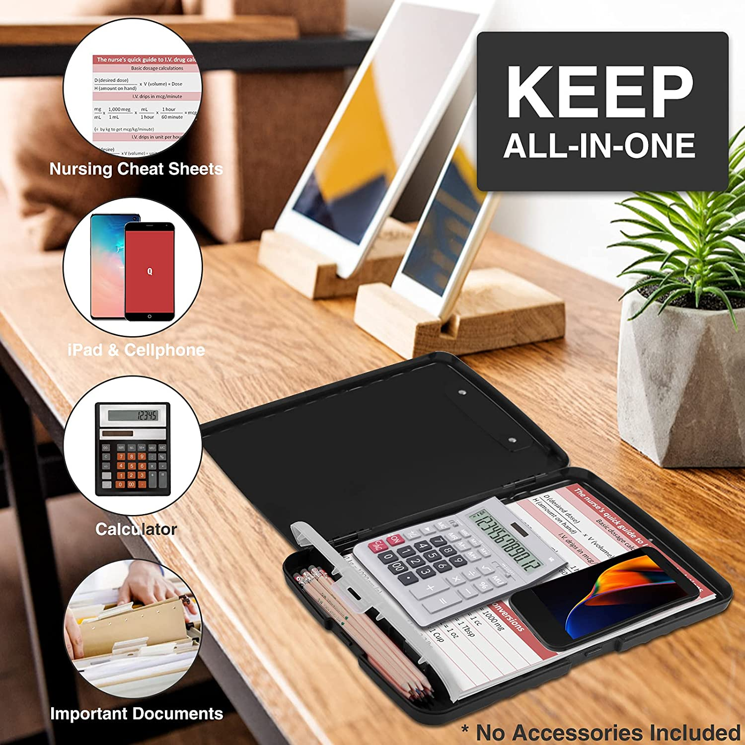 Sooez Clipboard with Storage, High Capacity Nursing Clipboards with Pen Holder, Heavy Duty Plastic Storage Clipboard with Low Profile Clip, Clipboard Folder Side-Opening, Smooth Writing for Office image number 1