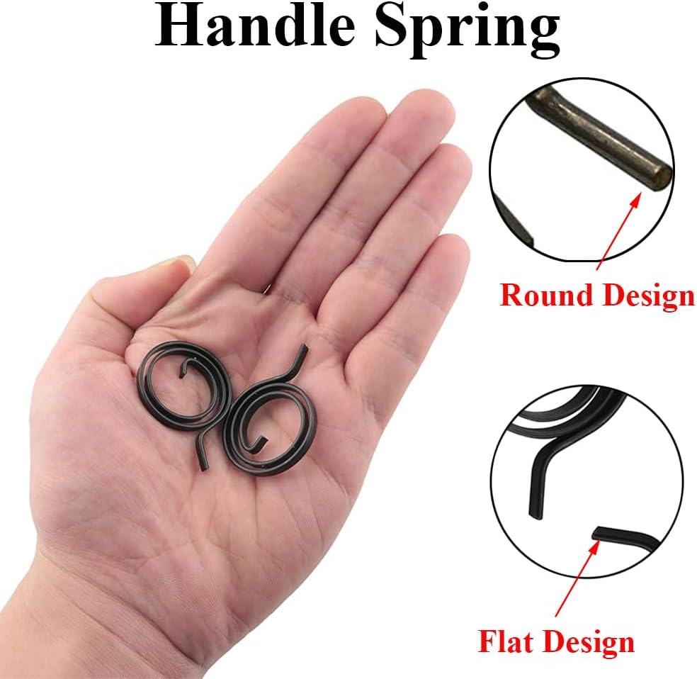 6Pcs Door Handle Springs Replacement,Round Head Design Door Handle Springs 2-Turn Coil Steel Spring Repair Set Door Lock Internal Spring Repair(Dia 30Mm)