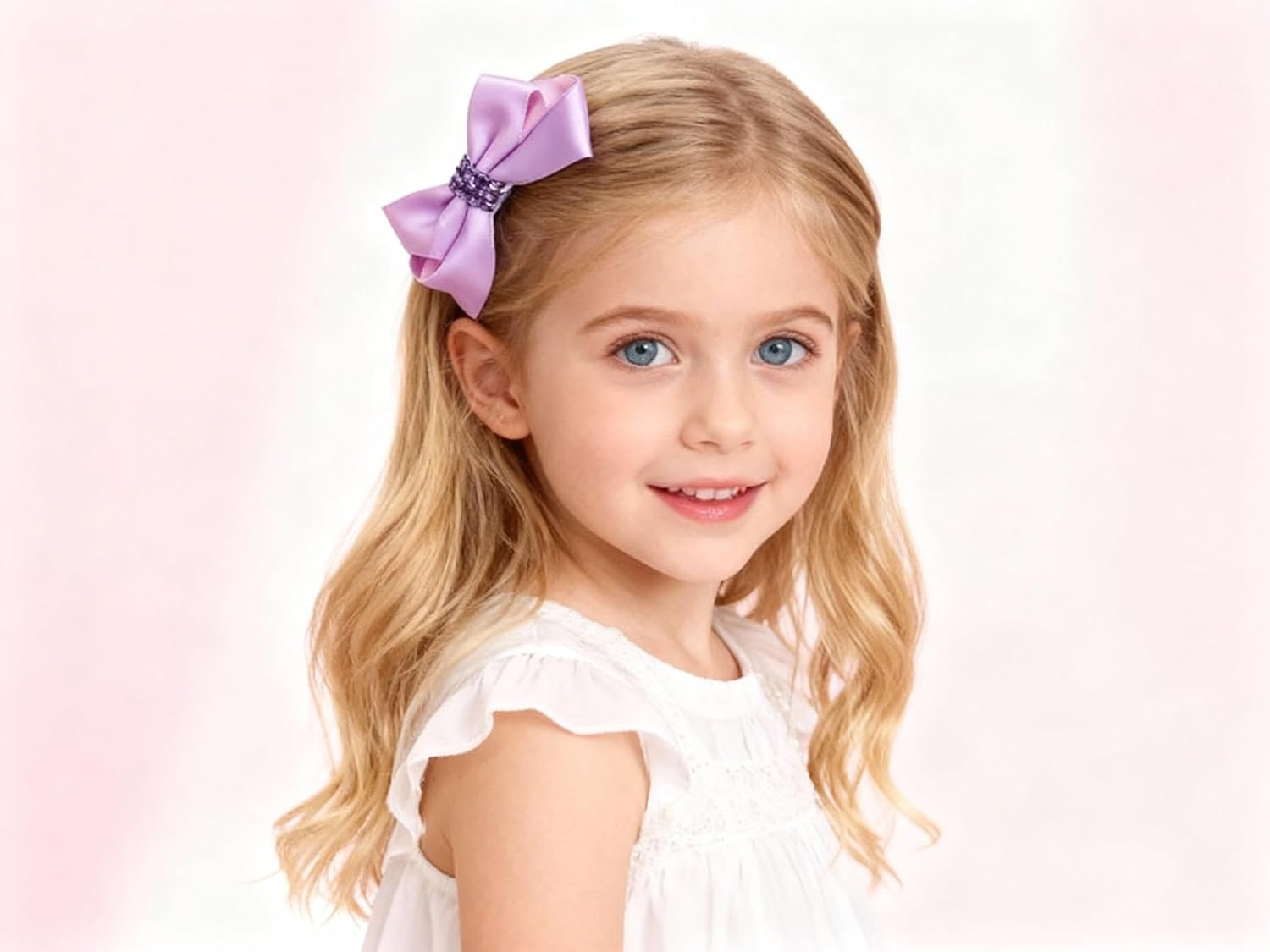 18 Pcs Girls Hair Accessories Gift Set, Kids Hair Clips Barrettes Ponytail Ties Bows Headbands with Gift Box for Daughter Teens Little Girls Pink (Purple)