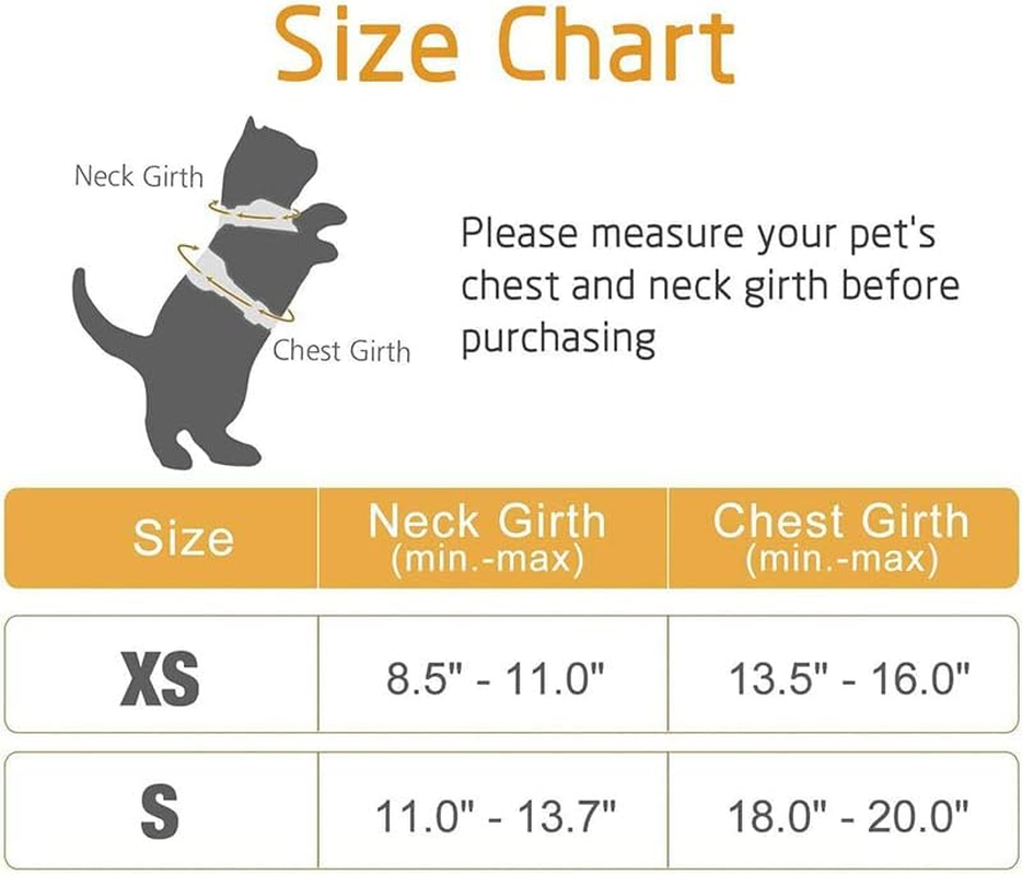 AIMALL Cat Dog Harness & Leash Walking Escape Proof Adjustable Reflective Vest Harness, Breathable Comfort Fit for Outdoor Activities, Neck 8.5-11", Chest 13.5-16"