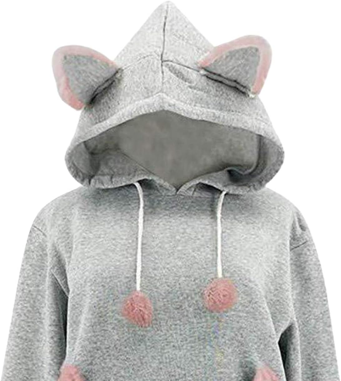 Perfeclan Pet Pouch Hoodie Dog Cat Holder Carrier Sweatshirt Fleece Big Pouch Pullover for Women - Gray image number 7