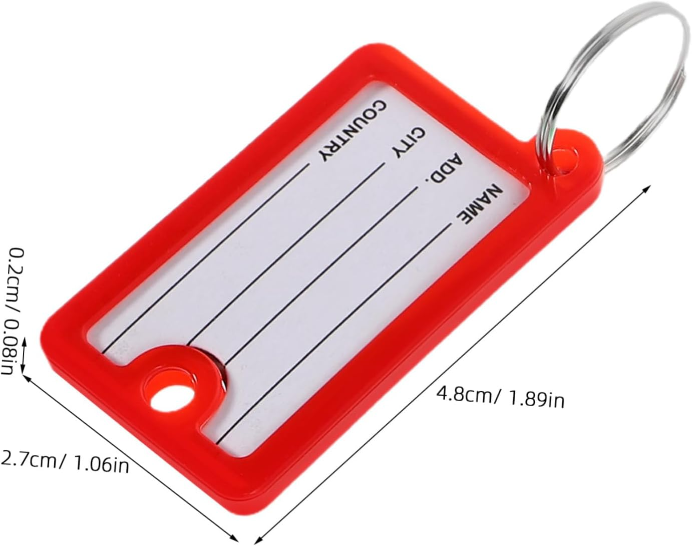 HYTROVE 20Pcs Plastic Key Tags Ring Writable Key Id Tags for Luggage Backpack Identification Car Bulk Luggage image number 2